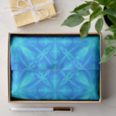 Neon Blue Turquoise Psychedelic Cloudy Abstract Tissuepapier (Geschenk)