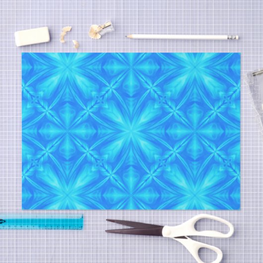 Neon Blue Turquoise Psychedelic Cloudy Abstract Tissuepapier (Craft)