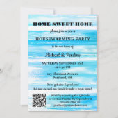 Neon Blue Turquoise verf QR Housewarming Kaart (Voorkant)