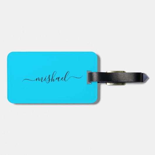 Neon Blue, Typografie, Personaliseren Bagagelabel (Achterkant horizontaal)