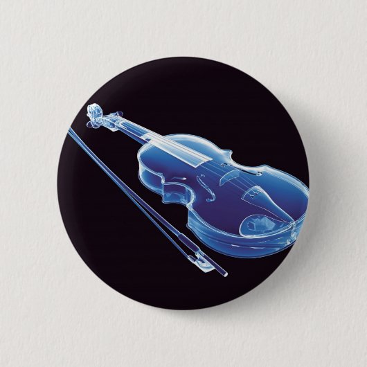 Neon Blue Violin Ronde Button 5,7 Cm (Voorkant)