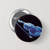 Neon Blue Violin Ronde Button 5,7 Cm (Voorkant /achterkant)