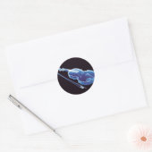 Neon Blue Violin Ronde Sticker (Envelop)