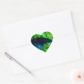 neon blue vlinder felgroene achtergrond hart sticker (Envelop)