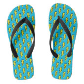 Neon Blue Yellow Lightning Bolt Pattern (80/90) Teenslippers (Voetbed)