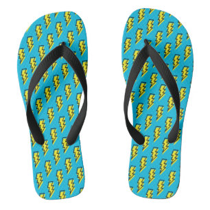Neon Blue Yellow Lightning Bolt Pattern (80/90) Teenslippers