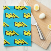 Neon Blue Yellow Lightning Bolt Pattern (80/90) Theedoek (Quarter Fold)