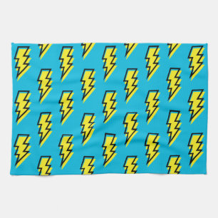 Neon Blue Yellow Lightning Bolt Pattern (80/90) Theedoek