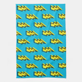 Neon Blue Yellow Lightning Bolt Pattern (80/90) Theedoek (Verticaal)