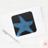 Neon Blue Zee Star Vierkante Sticker (Envelop)