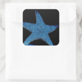 Neon Blue Zee Star Vierkante Sticker (Tas)
