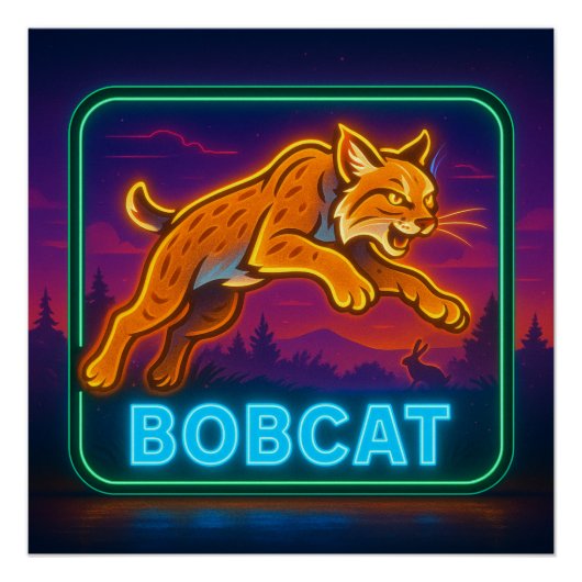 Neon Bobcat-Poster Perfect Poster (Voorkant)