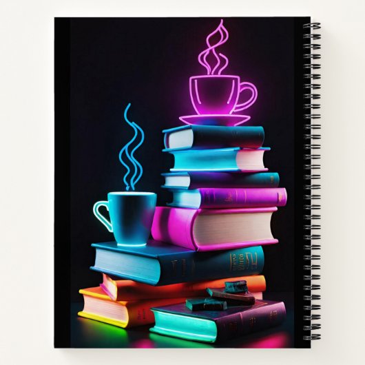 Neon boeken en koffie (Achterkant)