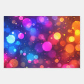 Neon Bokeh Lichten Abstract Inpakpapier Vel (Voorkant)