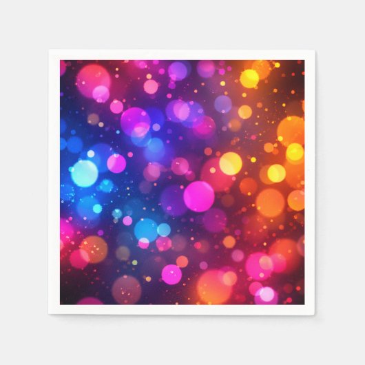 Neon Bokeh Lichten Abstract Servet (Voorkant)