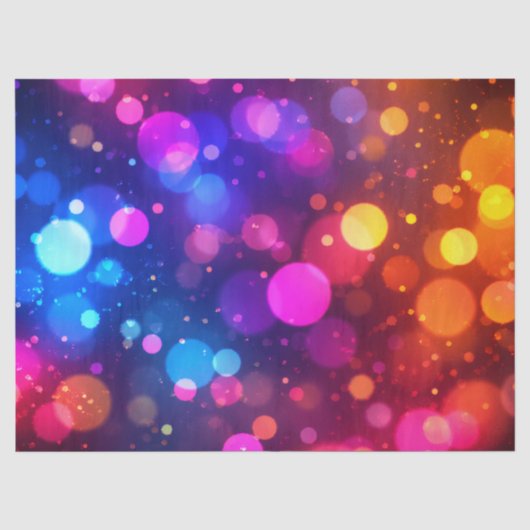 Neon Bokeh Lichten Abstract Tissuepapier (Voorkant)