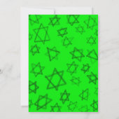 NEON Bold Waterverf Star van David Bar Bat Mitzvah Kaart (Achterkant)