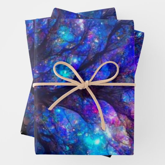 neon - boom van het leven die papierbladen inpakt inpakpapier vel (In situ)