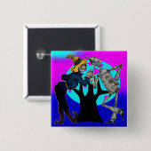 Neon Boomknopjes Vierkante Button 5,1 Cm (Voorkant /achterkant)