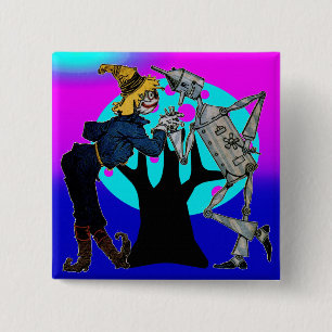 Neon Boomknopjes Vierkante Button 5,1 Cm