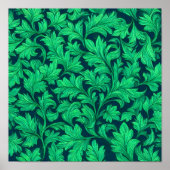 Neon Botanical Texture: Seamless Luminous Ivy Poster (Voorkant)