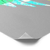 Neon Botanische bladeren op grijs Poster (Hoek)