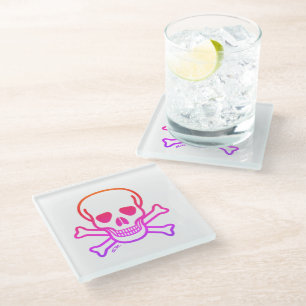 Neon Botten onderzetter wit glas