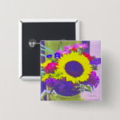 Neon Bouquet Square Button (Voorkant /achterkant)