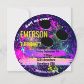 NEON BOWLING BAL, bowlen, Glow bowling verjaardag Kaart (Voorkant)