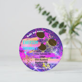 neon BOWLING BALL, bowling, Glow-verjaardagsfeestj Kaart (Staand voorkant)