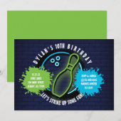 NEON BOWLING BALL NEON GROEN Verjaardagsfeest (Voorkant / Achterkant)