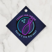 NEON BOWLING BALL ROUND Birthday Party Invitation Bedankjes Labels (Achterkant)