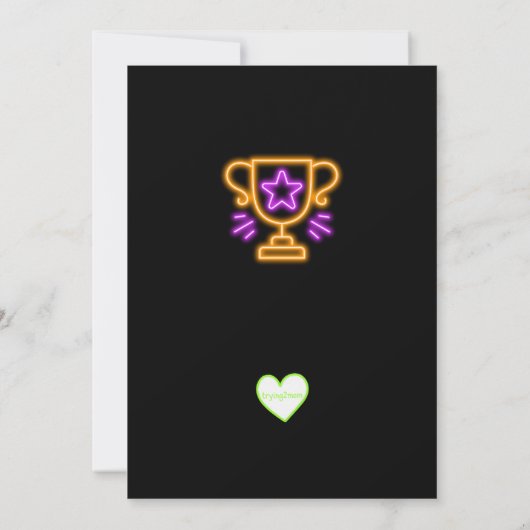 Neon Bowling Birthday Kaart (Achterkant)