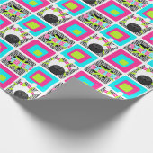 Neon Bowling Chevron inpakpapier (Hoek)