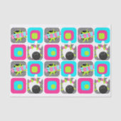 Neon Bowling Chevron inpakpapier Tissuepapier (Voorkant)