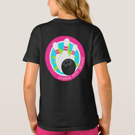Neon Bowling Event Shirt met naam op voorvak (Achterkant)