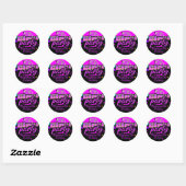 Neon Bowling Feest Bash Verjaardagsfeest Ronde Sticker (Vel)