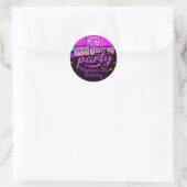 Neon Bowling Feest Bash Verjaardagsfeest Ronde Sticker (Tas)