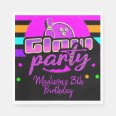 Neon Bowling Party Bash Birthday Party Servet (Voorkant)