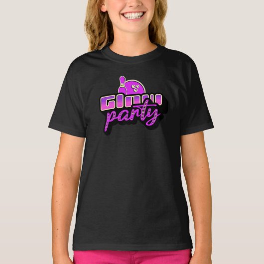Neon Bowling Party Bash Birthday Party T-shirt (Voorkant)