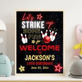 Neon Bowling party for Kids Poster