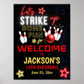 Neon Bowling party for Kids Poster (Voorkant)