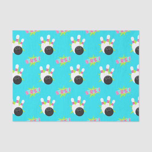 Neon Bowling Party Tissue Paper Tissuepapier (Voorkant)