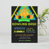 Neon Bowling Party - Uitnodiging (Staand voorkant)