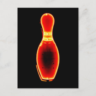 Neon Bowling Pin Briefkaart