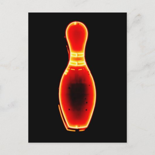 Neon Bowling Pin Briefkaart (Voorkant)