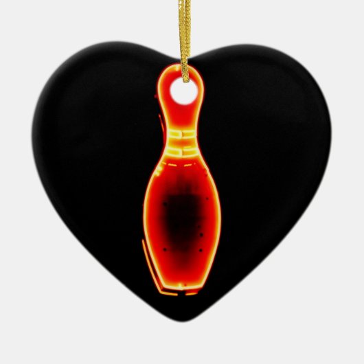 Neon Bowling Pin Keramisch Ornament (Voorkant)