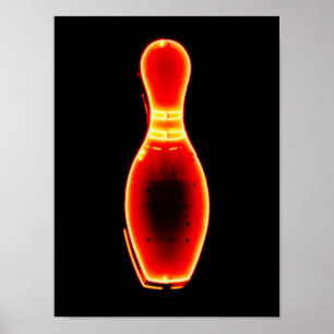  Neon Bowling Pin Poster