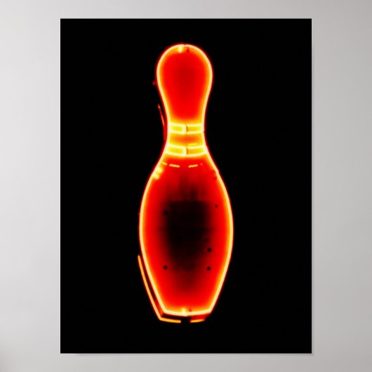 Neon Bowling Pin Poster (Voorkant)