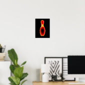Neon Bowling Pin Poster (Thuiskantoor)